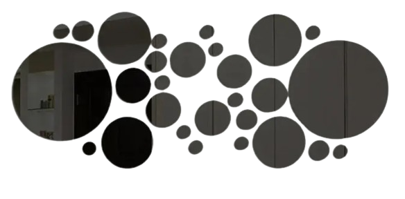 3D Acrylic Mirror Wall Stickers — Minimal Reflective Decor Set (26pcs)