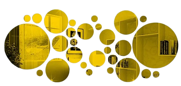 3D Acrylic Mirror Wall Stickers — Minimal Reflective Decor Set (26pcs)