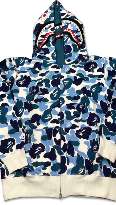 ABC Camo Double Shark Full Zip Hoodie — Blue