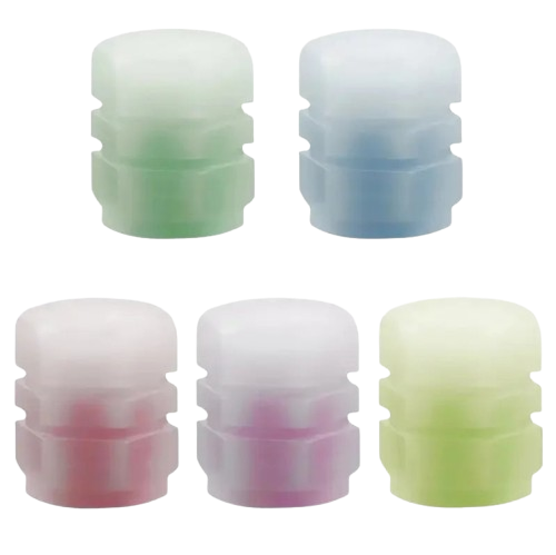 Luminous Tire Valve Caps — Fluorescent Wheel Accent Set