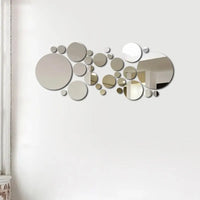 3D Acrylic Mirror Wall Stickers — Minimal Reflective Decor Set (26pcs)