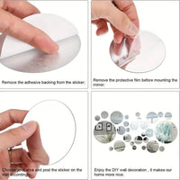 3D Acrylic Mirror Wall Stickers — Minimal Reflective Decor Set (26pcs)
