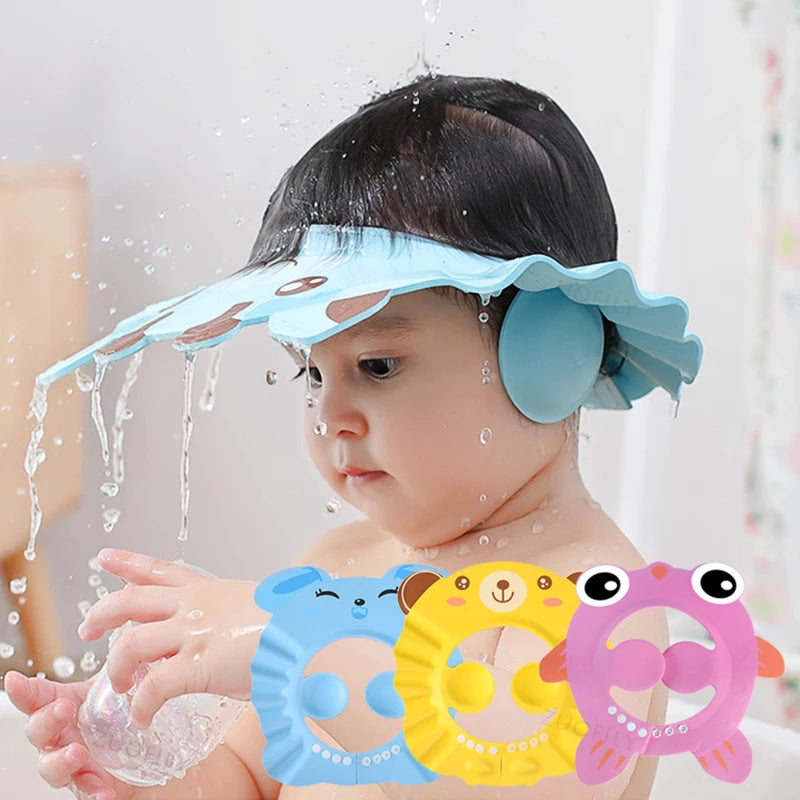 Adjustable Baby Shower Cap — Soft Waterproof Hair Protection