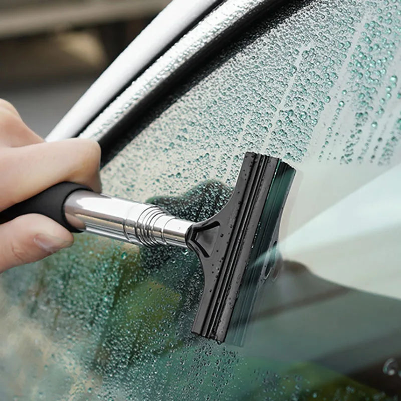 Telescopic Car Mirror Cleaning Tool — Anti-Fog Wiper Brush