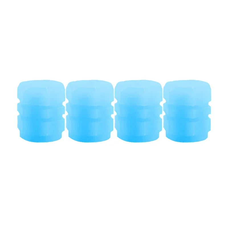 Luminous Tire Valve Caps — Fluorescent Wheel Accent Set