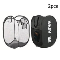 Foldable Mesh Laundry Basket — Large Capacity Storage
