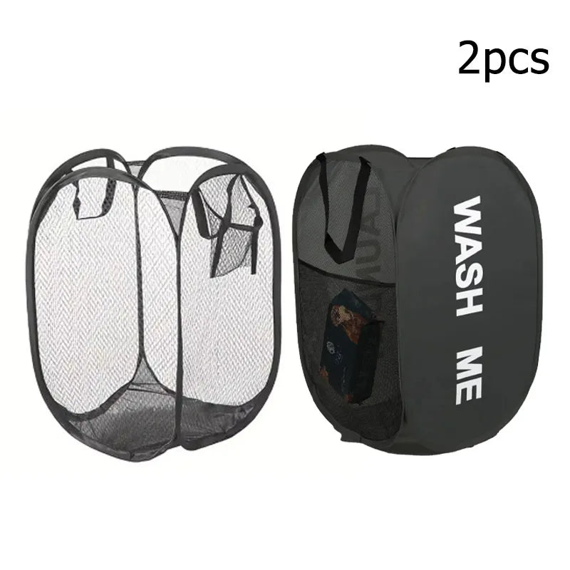 Foldable Mesh Laundry Basket — Large Capacity Storage
