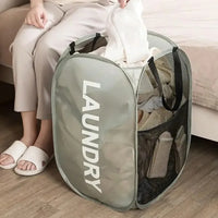 Foldable Mesh Laundry Basket — Large Capacity Storage