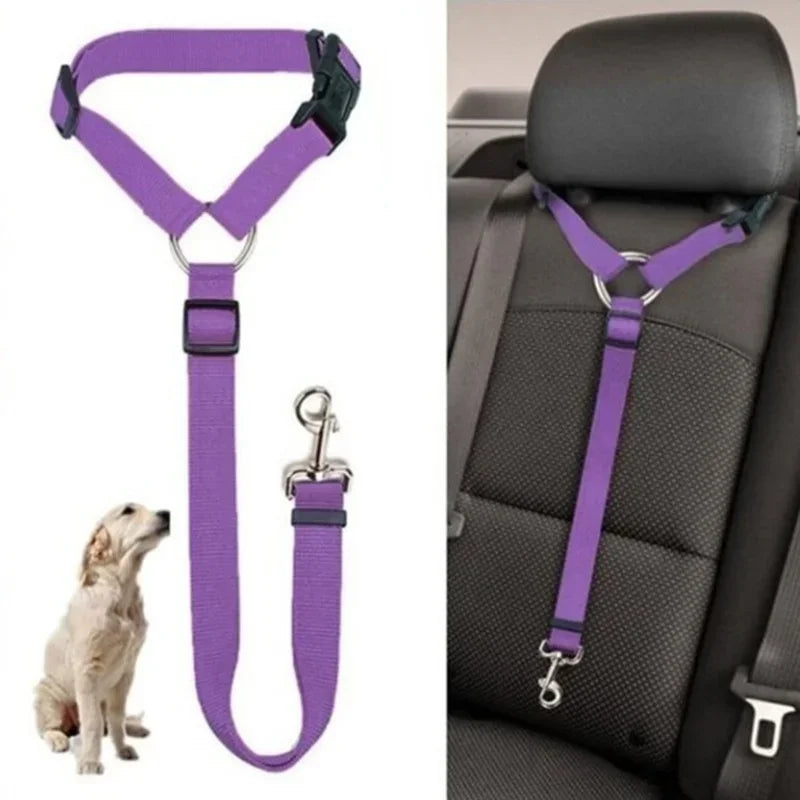 Adjustable Pet Car Seat Belt Leash — Safety Travel Strap