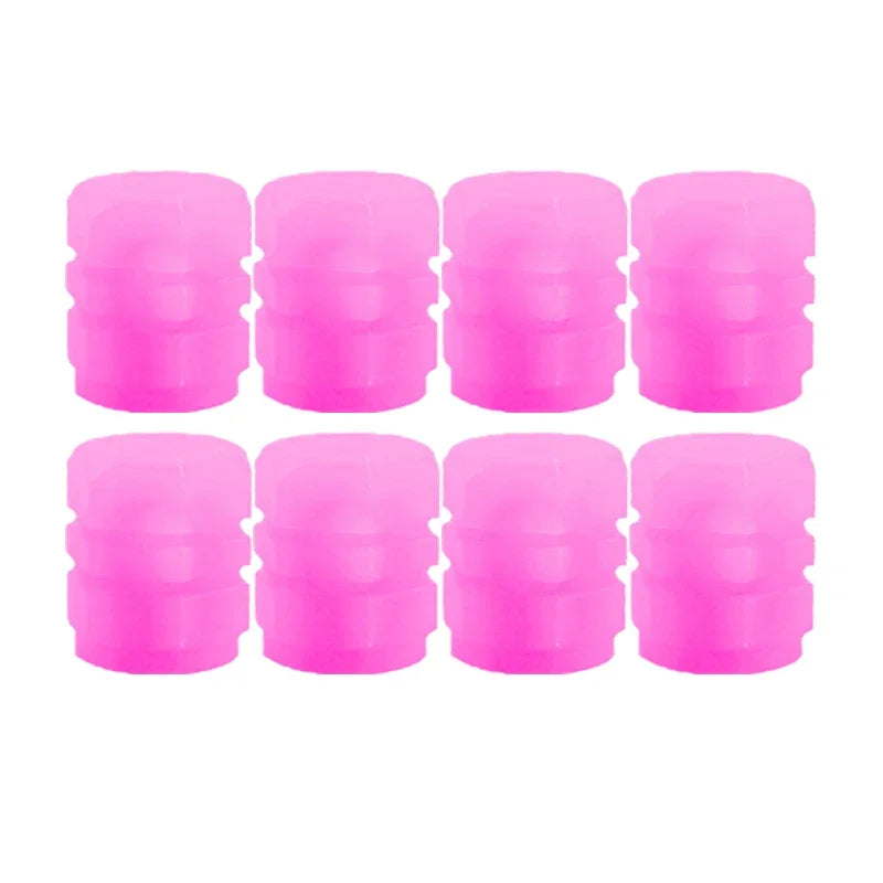 Luminous Tire Valve Caps — Fluorescent Wheel Accent Set