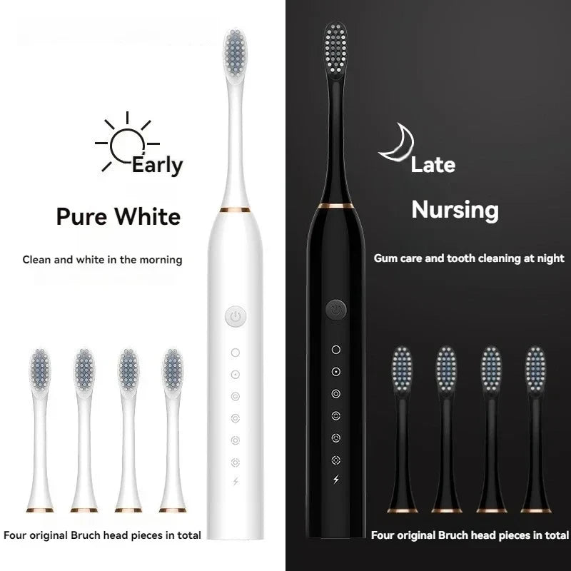 Electric Ultrasonic Toothbrush — 6-Speed Smart Clean (Rechargeable)
