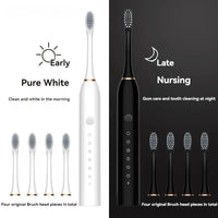 Electric Ultrasonic Toothbrush — 6-Speed Smart Clean (Rechargeable)